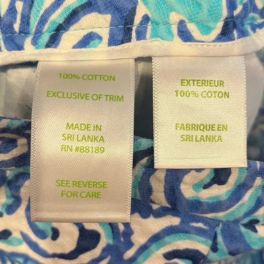 Lilly Pulitzer Printed Lounge ShortsBlue White Paisley fish Pattern Casual Comfy